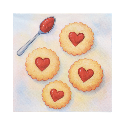 PAPSTAR Servietten, 3-lagig 1/4-Falz 33 cm x 33 cm "Lovely Baking", 10 x 20 Stück