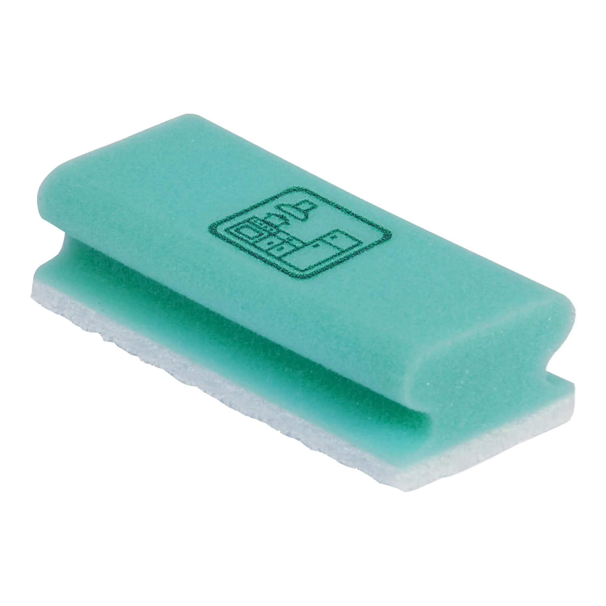 Sito Pad-Schwämme groß, nicht kratzend, zweiseitig mit grüner Schaumstoffseite und weißer Vliesseite, bedruckt mit Piktogramm für den Einsatz in hygienischen Bereichen, 10 Stück