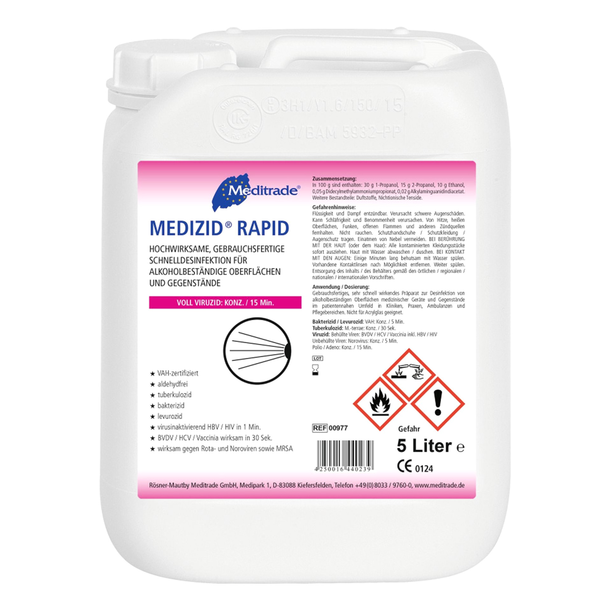 Meditrade Medizid Rapid Flächendesinfektionsmittel 5 Liter Kanister 60-074_1