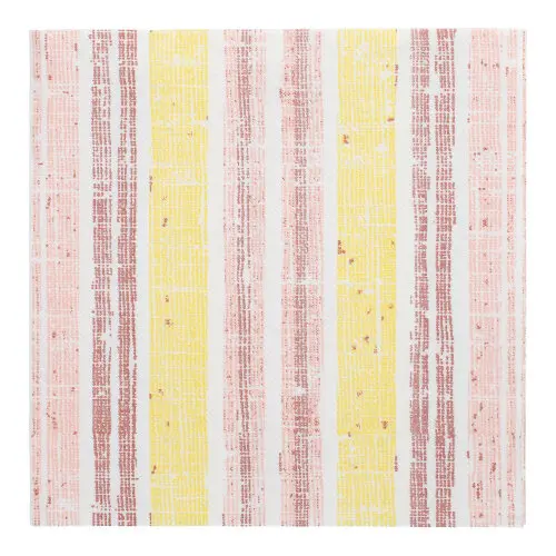 PAPSTAR Servietten "ROYAL Collection" 1/4-Falz 40 x 40 cm gelb "Stripes" in Stoffoptik mit gelb-rosa Streifenmuster, weiche Premium-Servietten, Art.-Nr. 37033