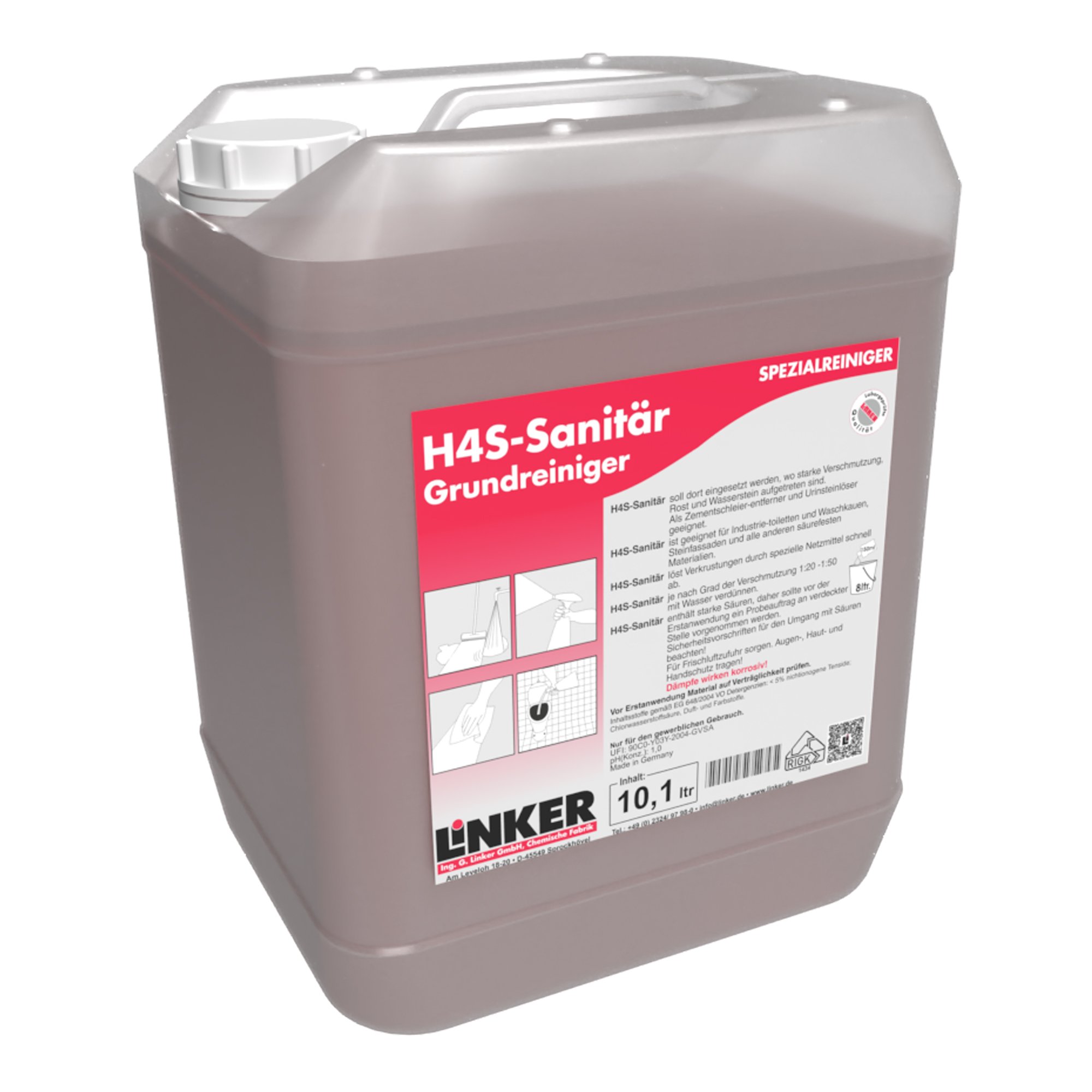 Linker H4S Sanitärgrundreiniger 10 Liter Kanister 038-10_1