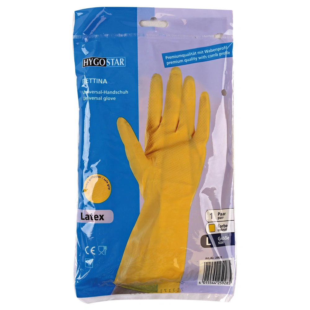 Hygostar Bettina Latex Haushaltshandschuhe gelb, VE 144 Paar
