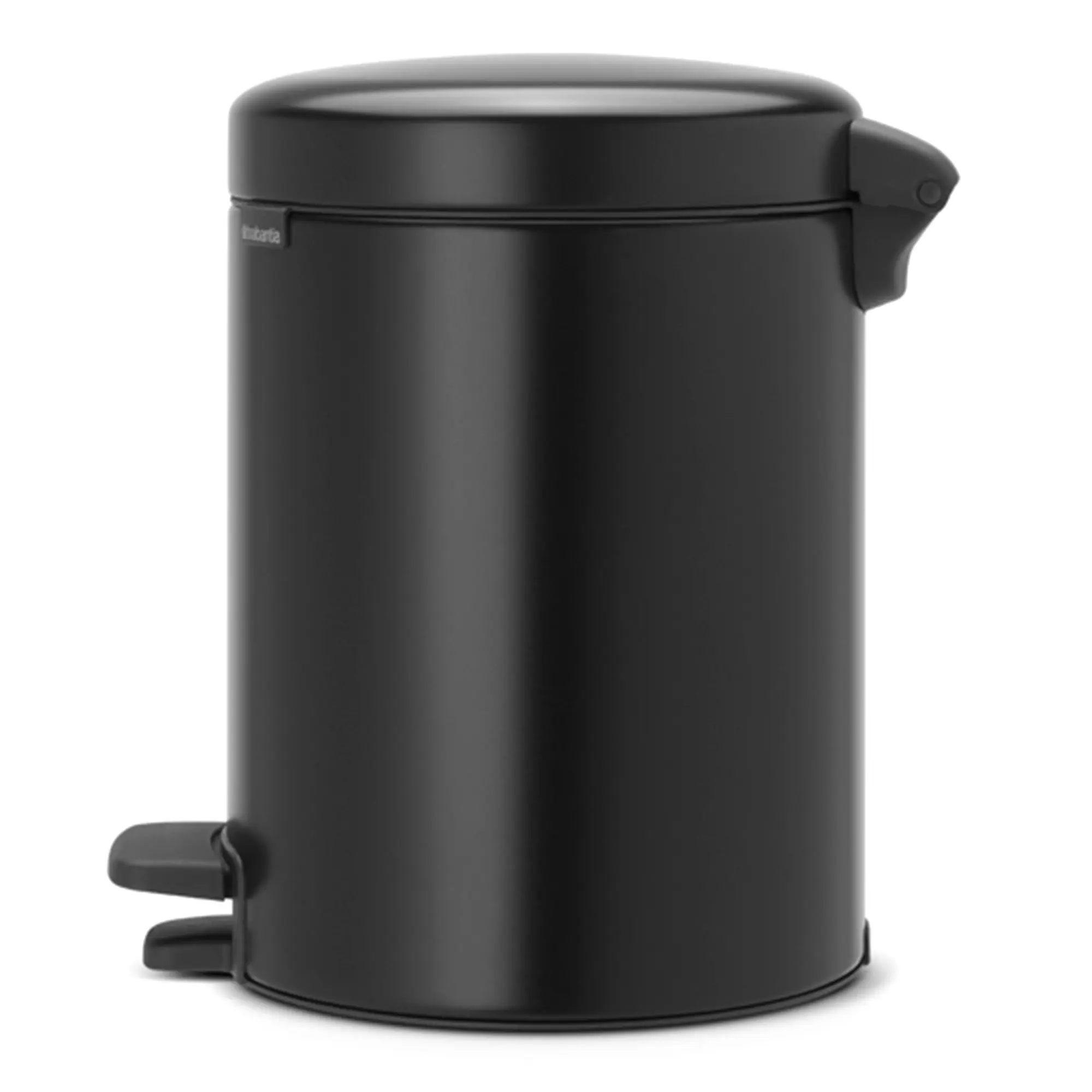 Brabantia newIcon Tretmülleimer 5 Liter schwarz mit geruchsdichtem Soft-Close-Deckel und Pedal, ideal für Bad, Küche und WC