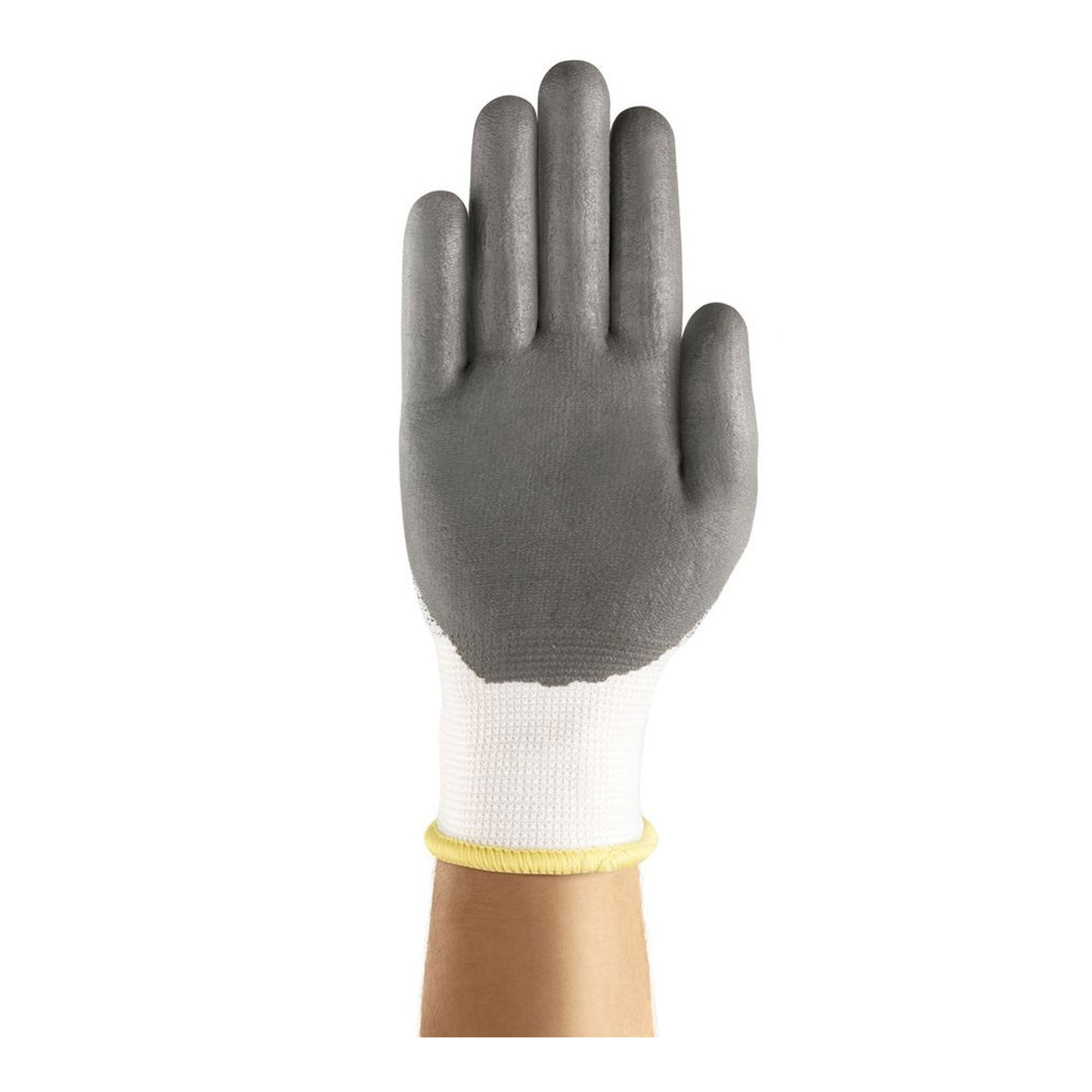 Ansell HyFlex 11-425 Schnittschutzhandschuhe mit Wasserbasierter Polyurethan-Nitril-Beschichtung grau, VE 12 Paar