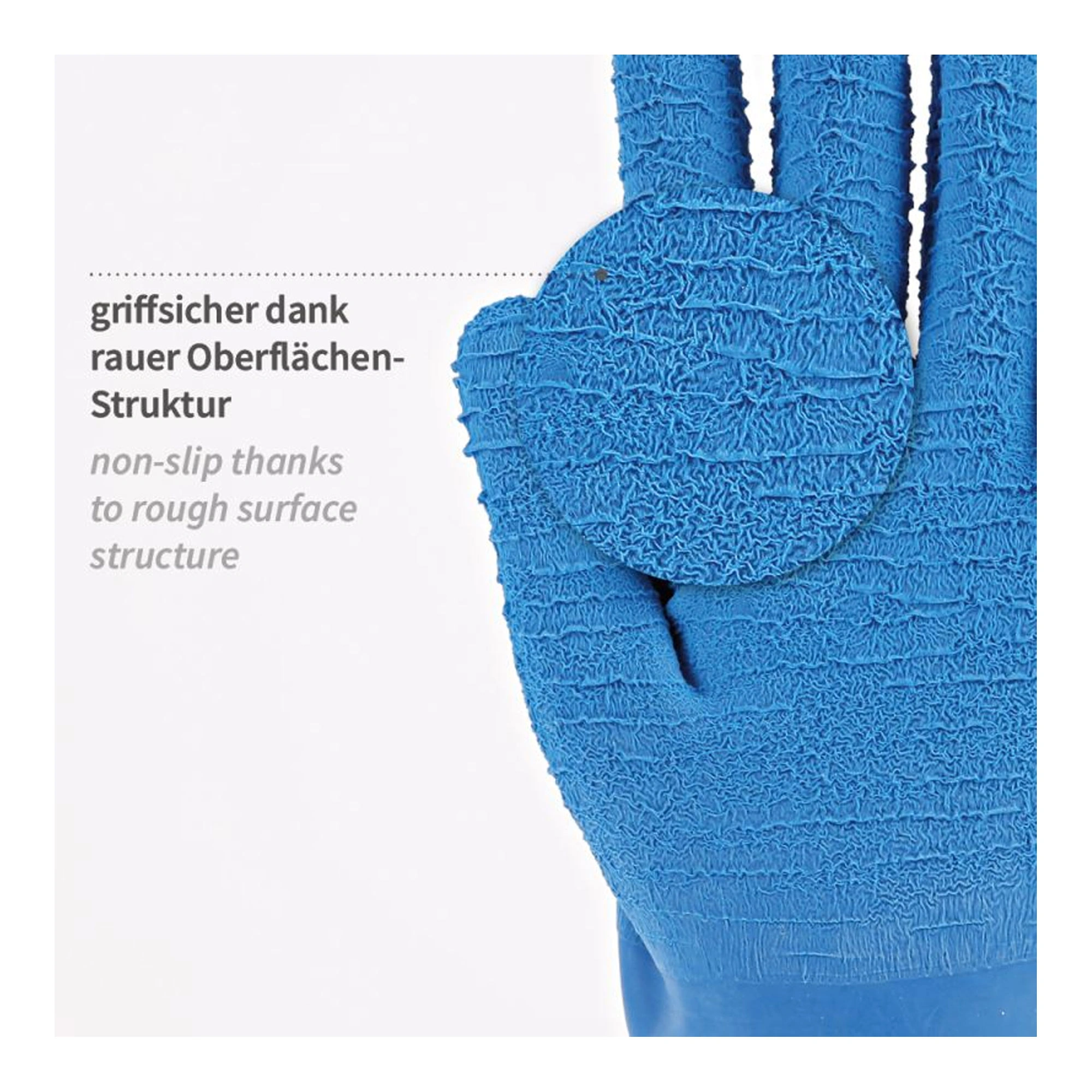Hygostar Ruf-it Entvlieshandschuhe mit Latex-Beschichtung blau, VE 50 Paar
