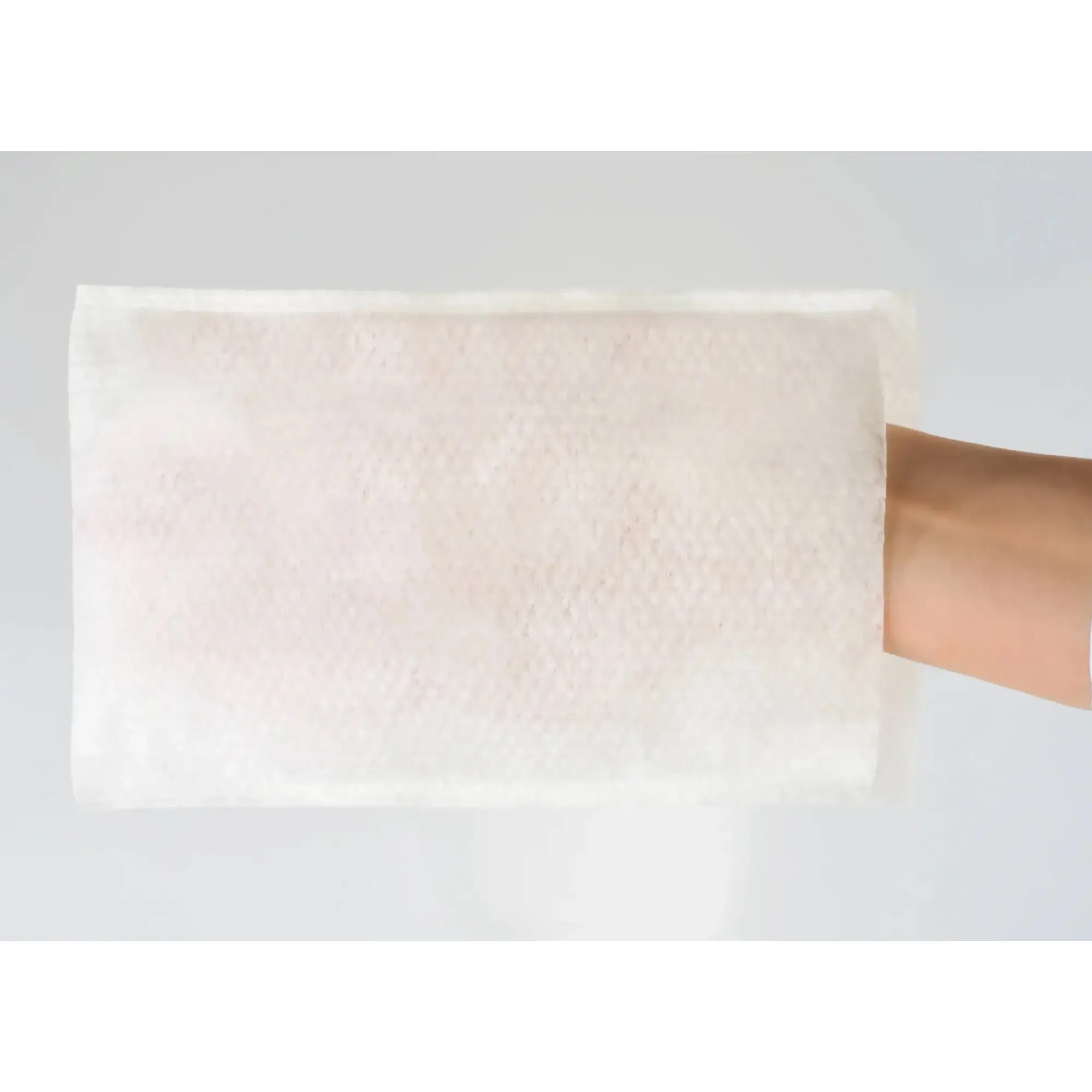 SEMYcare Einmal-Waschhandschuhe Spunlace weiß, weiche fusselfreie Vlies-Waschhandschuhe mit Strukturprägung für die hygienische Körperreinigung, 23 x 15 cm