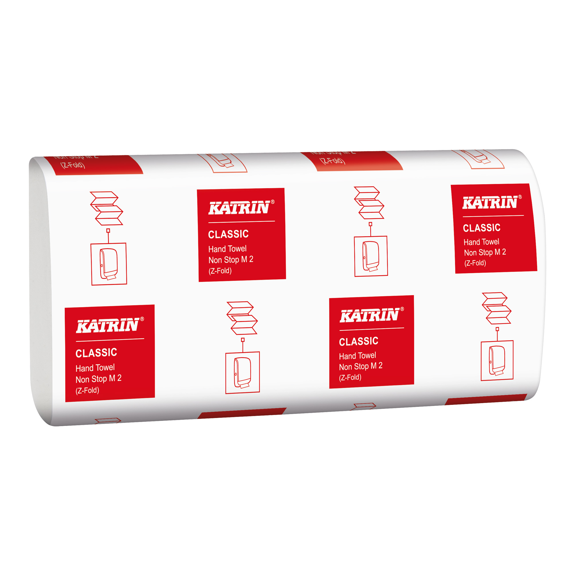 Katrin Classic M2 Papierhandtücher Tissue, Interfold Z-Falz, 2-lagig, weiß 4000 Tücher Einzelpack 61617