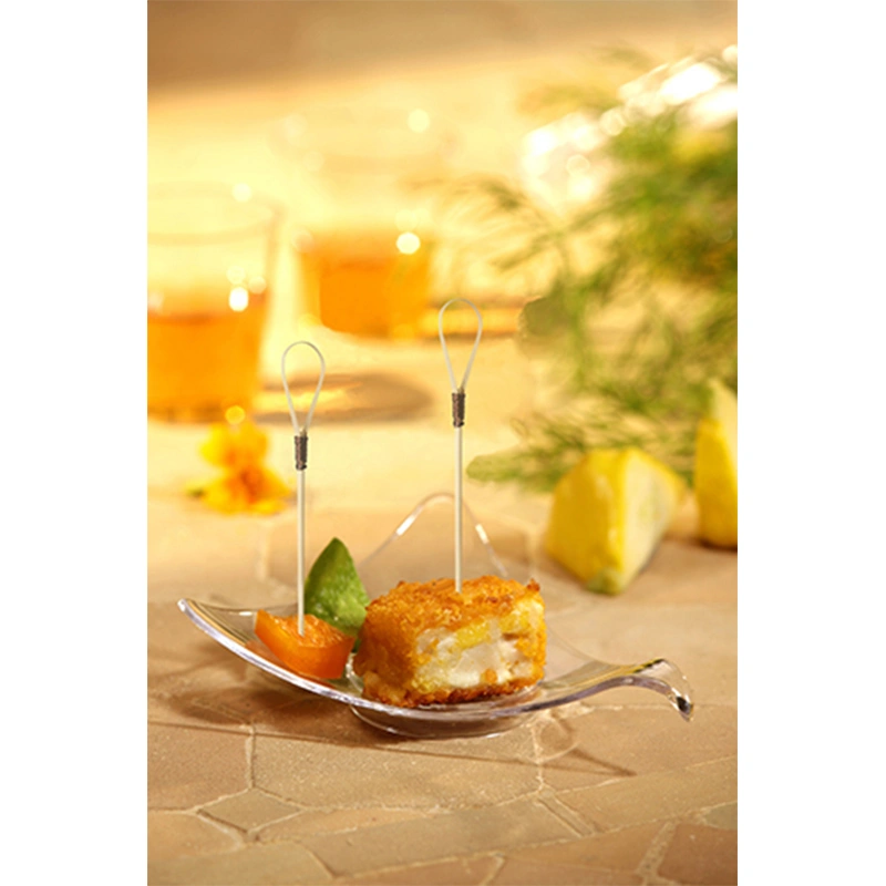 PAPSTAR Fingerfood - Picker 10 cm "Loop", 20 x 100 Stück – natürliche Bambus-Spieße zum Anrichten von Häppchen, in Papp-Tray verpackt, Art.-Nr. 871