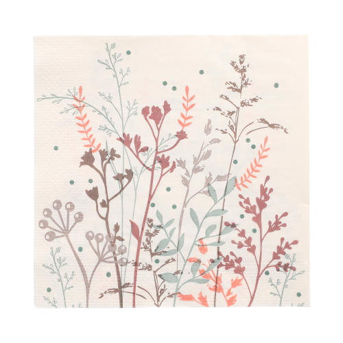 PAPSTAR Servietten, 3-lagig 1/4-Falz 33 cm x 33 cm "Wild Grasses", 10 x 20 Stück