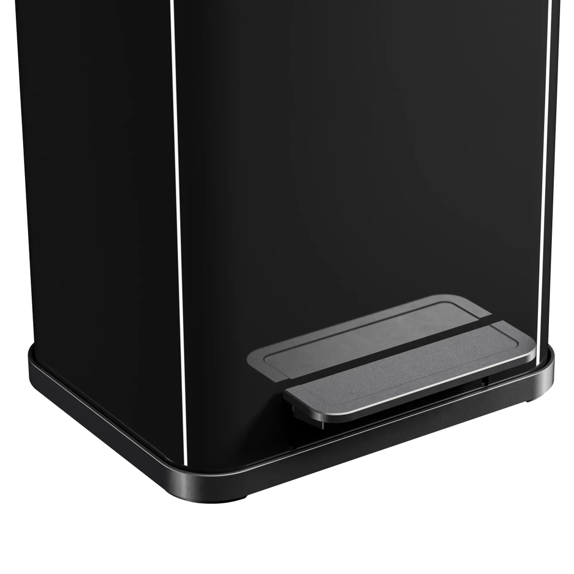 Hailo Öko uno Plus M 17 Liter Tretmülleimer in Schwarz mit innenliegender Tretmechanik und ergonomisch breitem Kunststoff-Pedal, Hersteller Hailo