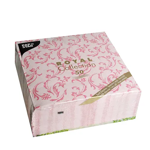 PAPSTAR Servietten "ROYAL Collection" 1/4-Falz 40 x 40 cm fuchsia "Damascato", hochwertige Premium-Servietten in Stoffoptik mit Damast-Dekor, weiche, formstabile Tafelservietten, FSC-zertifiziert, Art.-Nr. 85002