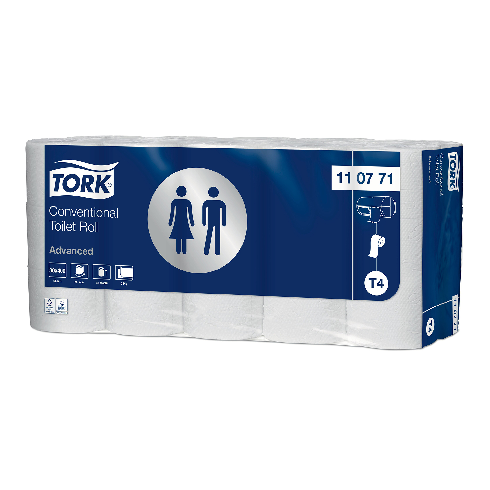 Tork Advanced Toilettenpapier Kleinrolle T4 2-lagig 400 Blatt