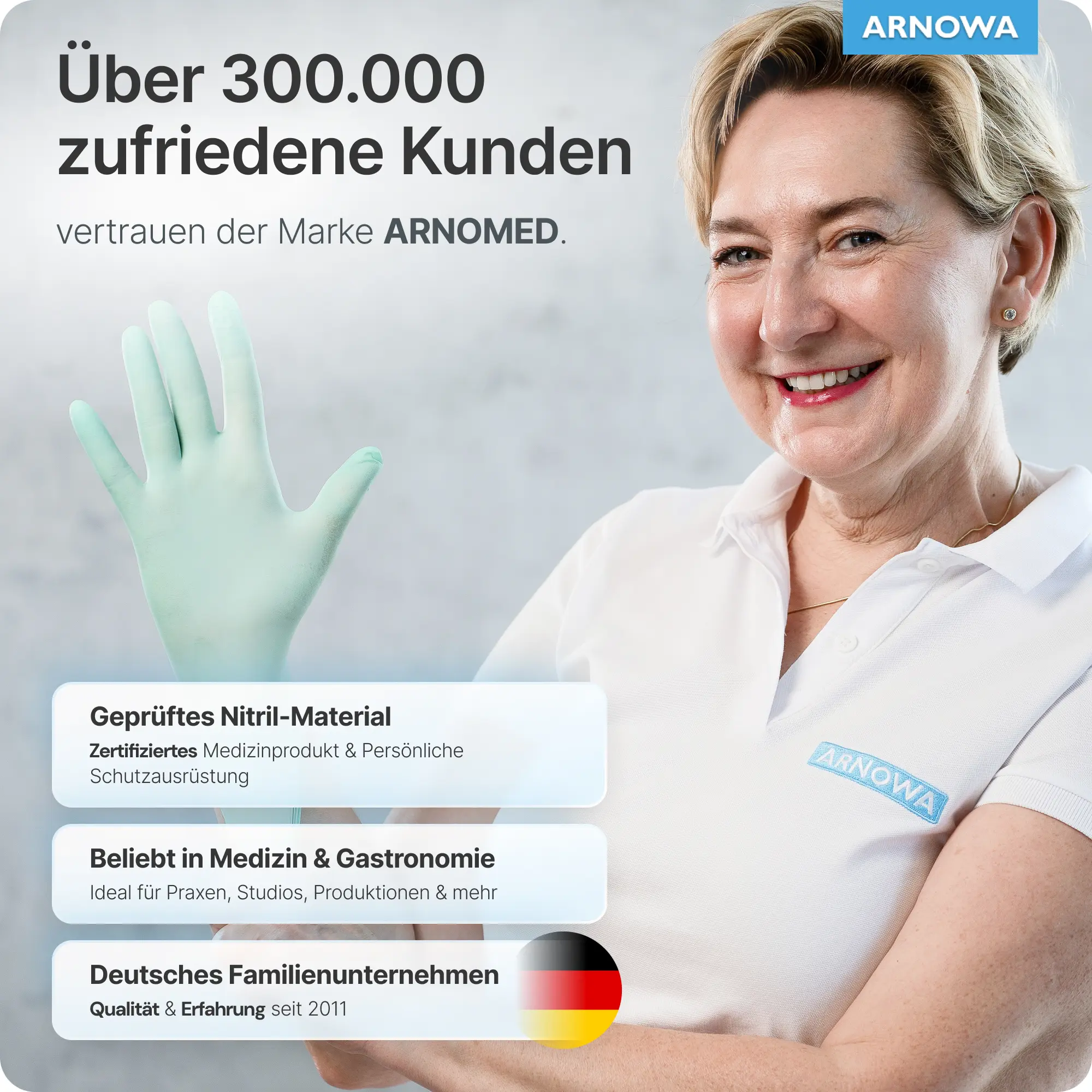 ARNOMED RAINBOW NITRIL PEPPERMIINT GREEN Nitrilhandschuhe mintgrün puderfrei, VE 100 Stück, hochwertige latexfreie Untersuchungshandschuhe aus geprüftem Nitril für Medizin, Pflege, Labor, Studios und Gastronomie von deutschem Familienunternehmen ARNOMED
