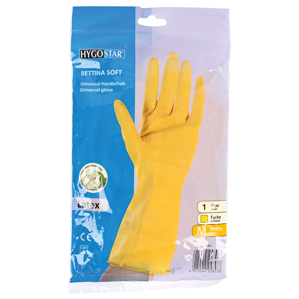 Hygonorm Bettina Soft Latex Haushaltshandschuhe Latex gelb, VE 120 Paar