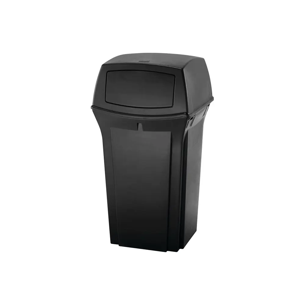 Rubbermaid Ranger Abfallbehälter 132 Liter 2 Einwurfklappen schwarz FG843088BLA_1