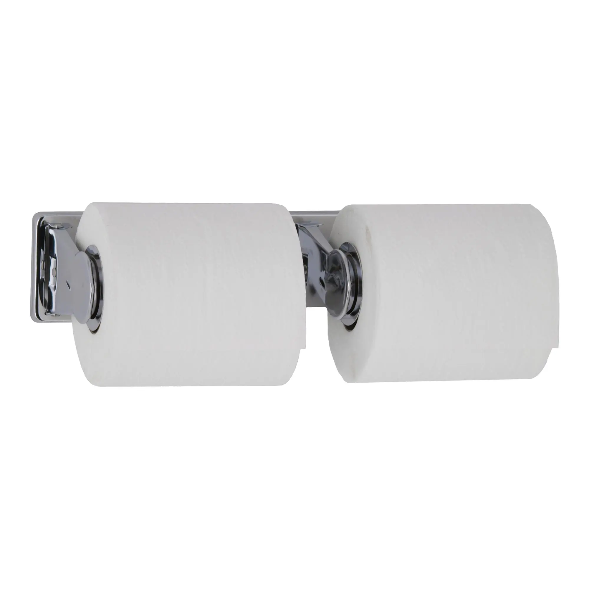Bobrick B-265 WC-Papierrollenhalter für 2 Rollen aus verchromtem, hochglanzpoliertem Stahl zur Wandmontage mit zwei Standard-Toilettenpapierrollen, Artikelnummer B-265