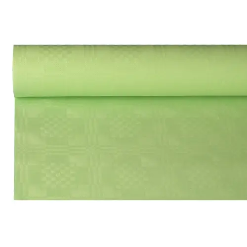 PAPSTAR Papiertischtuch mit Damastprägung 8 m x 1,2 m pastellgrün auf Rolle, dekoratives Papiertischtuch für festliche Tischdekoration