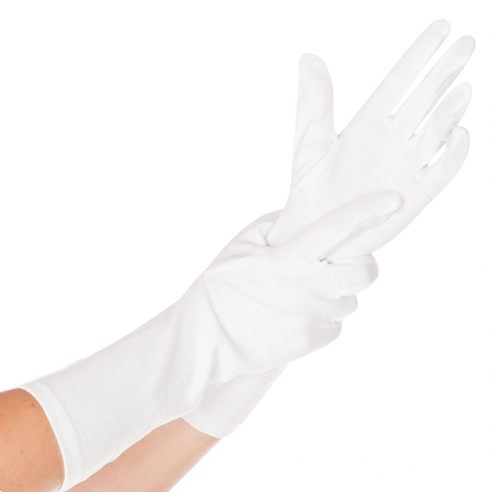 Hygostar Blanc Extra Long Baumwollhandschuhe weiß, VE 300 Paar