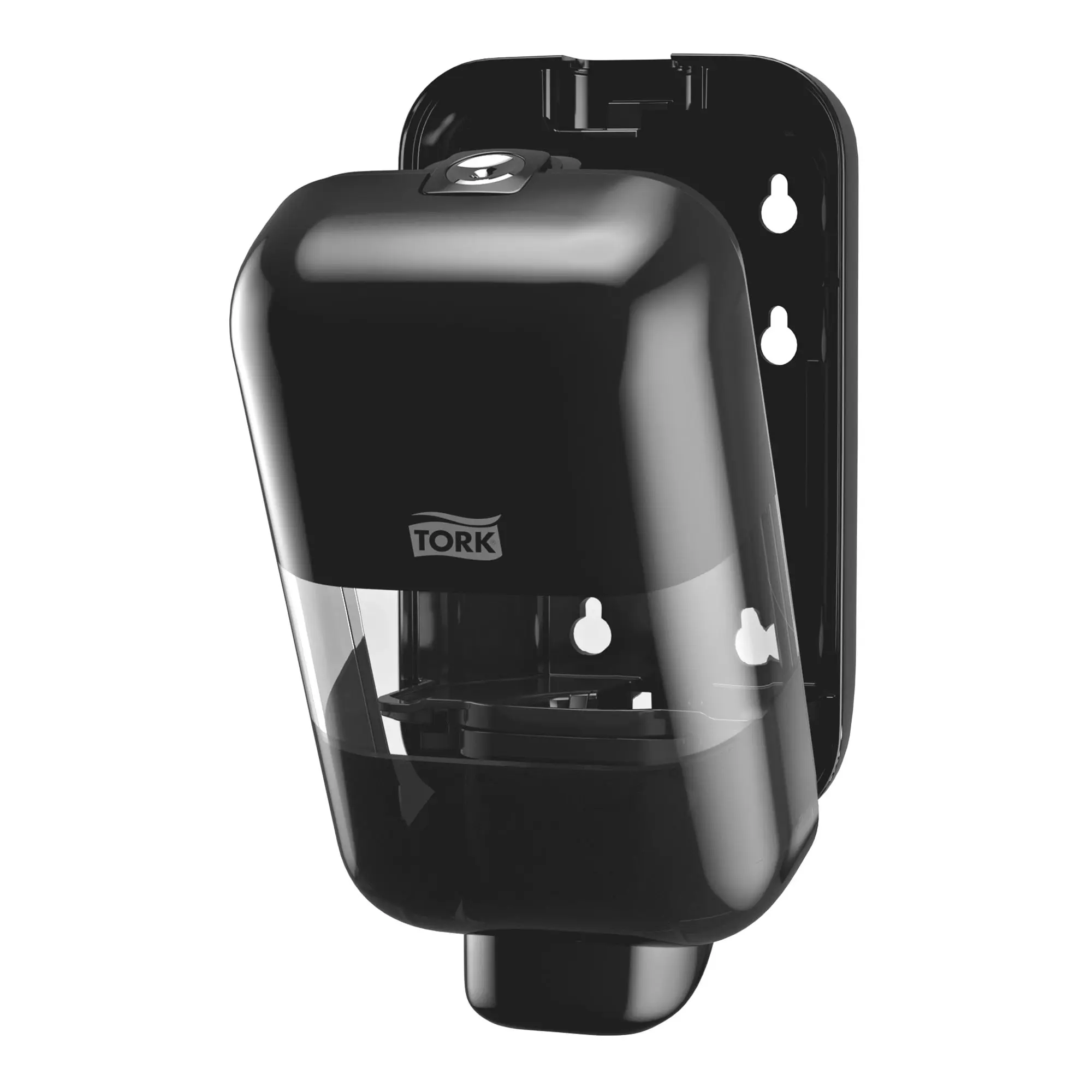 Tork Elevation Mini-Spender für Seifen und Desinfektionsmittel S5 525 ml in schwarz, wandmontierbarer Spender für Schaumseife, Flüssigseife und Duschcreme, Artikel 565208