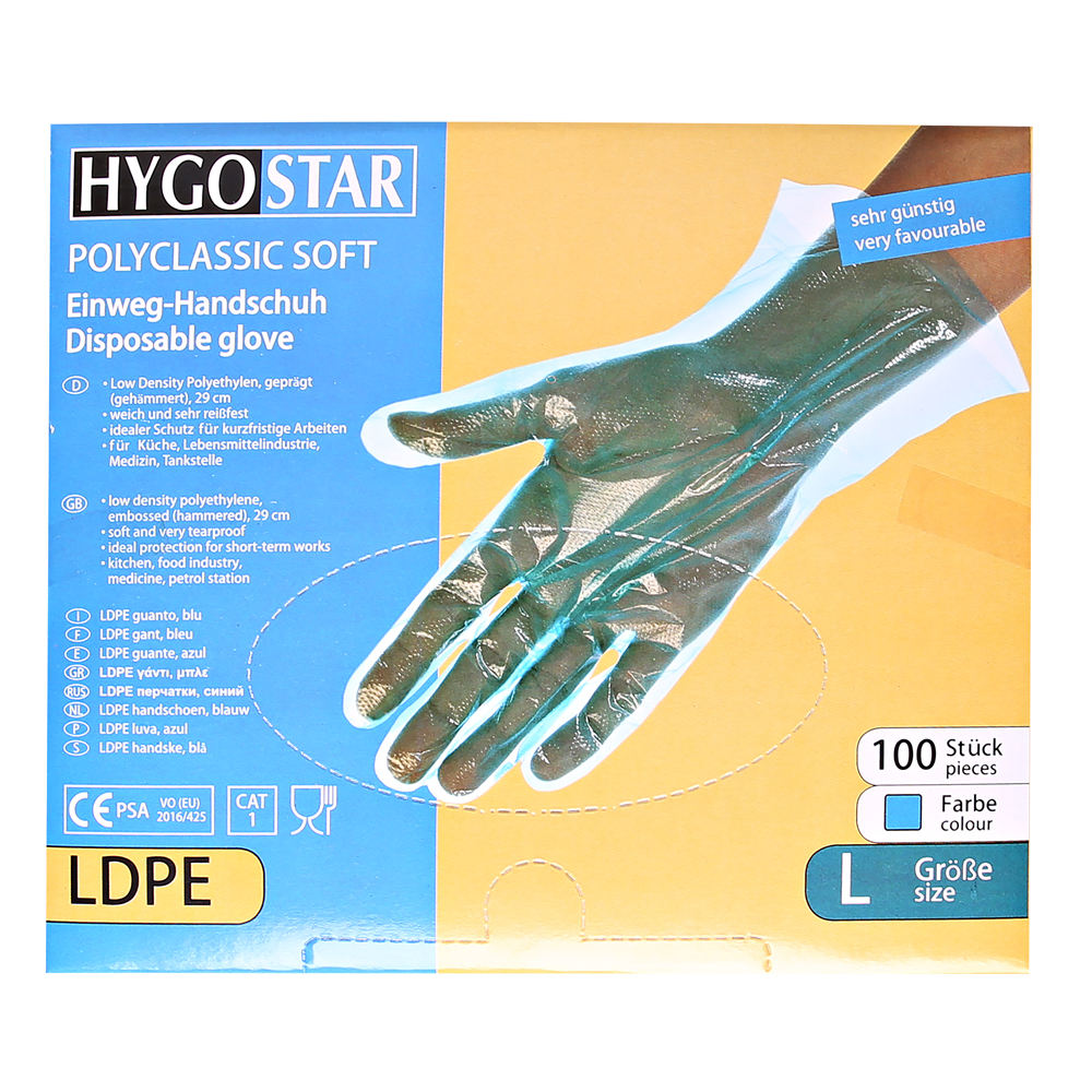 Hygostar Polyclassic Soft LDPE-Handschuhe blau, VE 5000 Stück