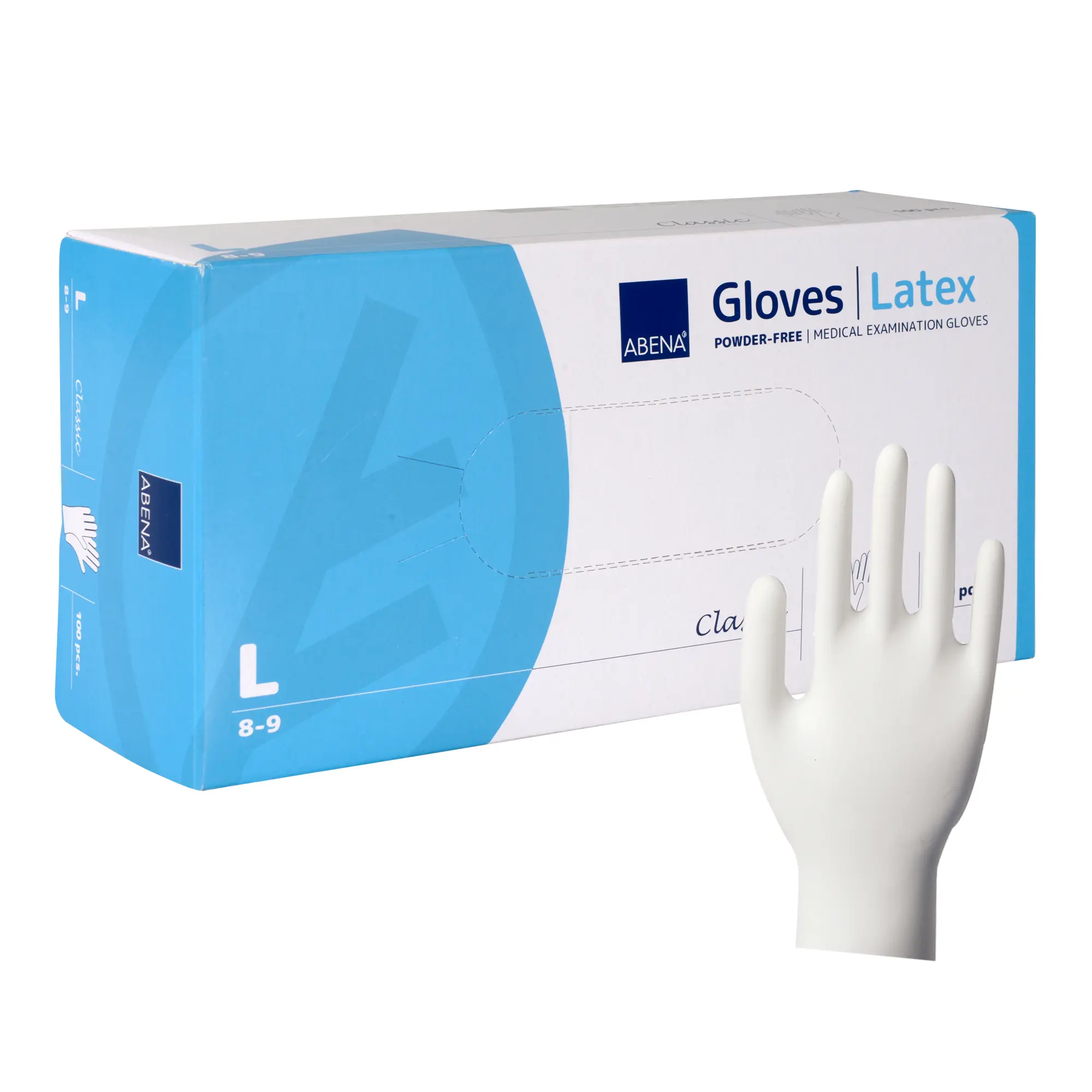 ABENA Latex-Handschuhe weiß, ungepudert 100 Stück L 290124_1