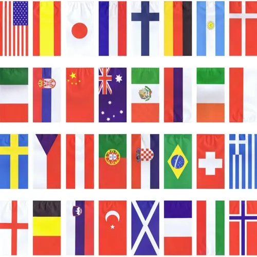 PAPSTAR Flaggenkette, Papier 10 m "32 Nations" schwer entflammbar