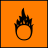 Schild bzw. Piktogramm für Gefahrenbezeichnung Brandfördernd (veraltet)