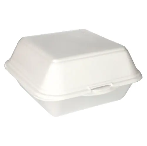 Starpak Hamburger-Boxen mit Klappdeckel, XPS 11 cm x 20 cm x 20 cm weiß laminiert XXL