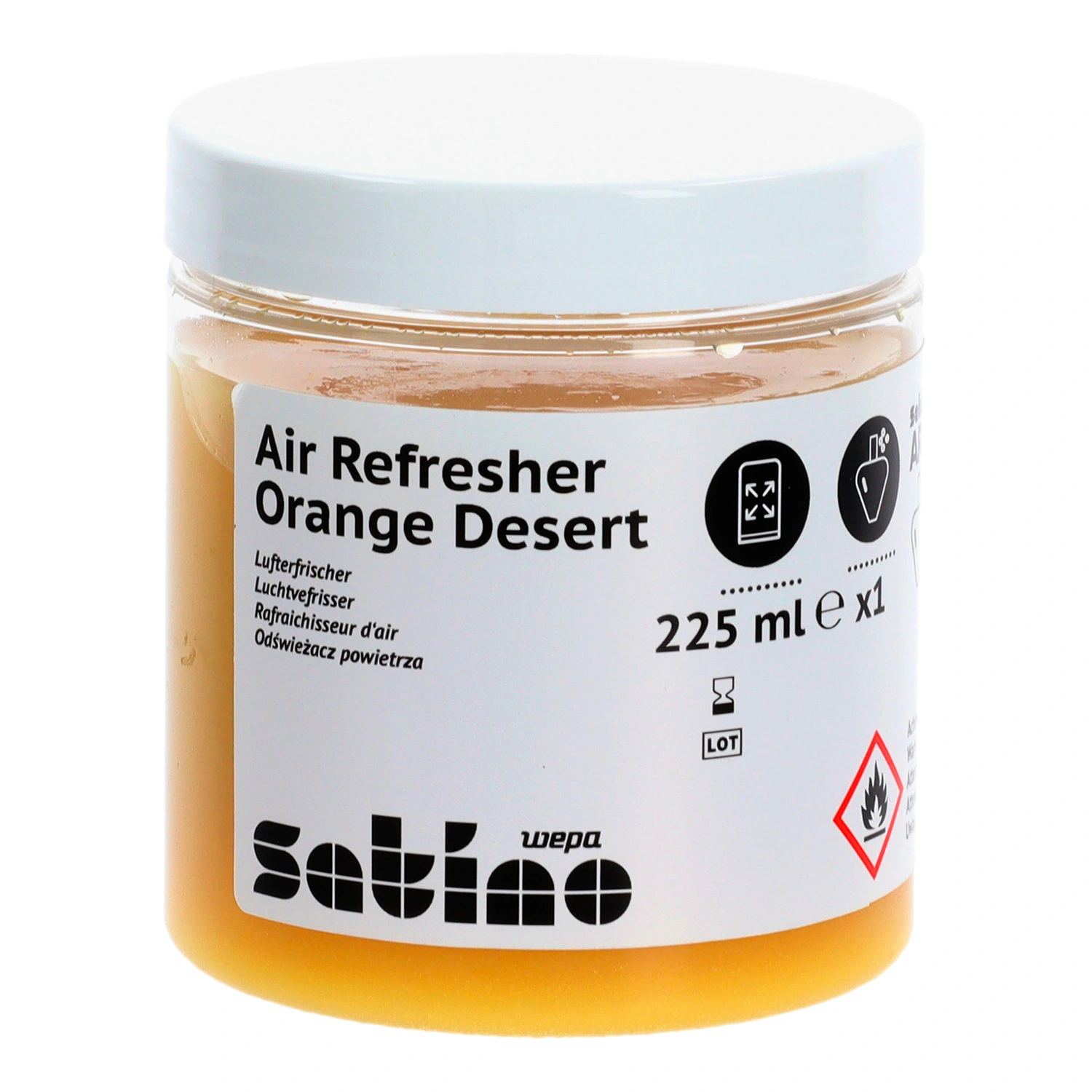 Satino by Wepa HYGINITY Lufterfrischer Refills AR1 225 ml Orange Desert für Eco-Lufterfrischer-Spender, Duftgel-Nachfüllung im Becher