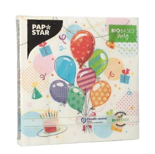 PAPSTAR Servietten, 3-lagig 1/4-Falz 33 cm x 33 cm "Fete"