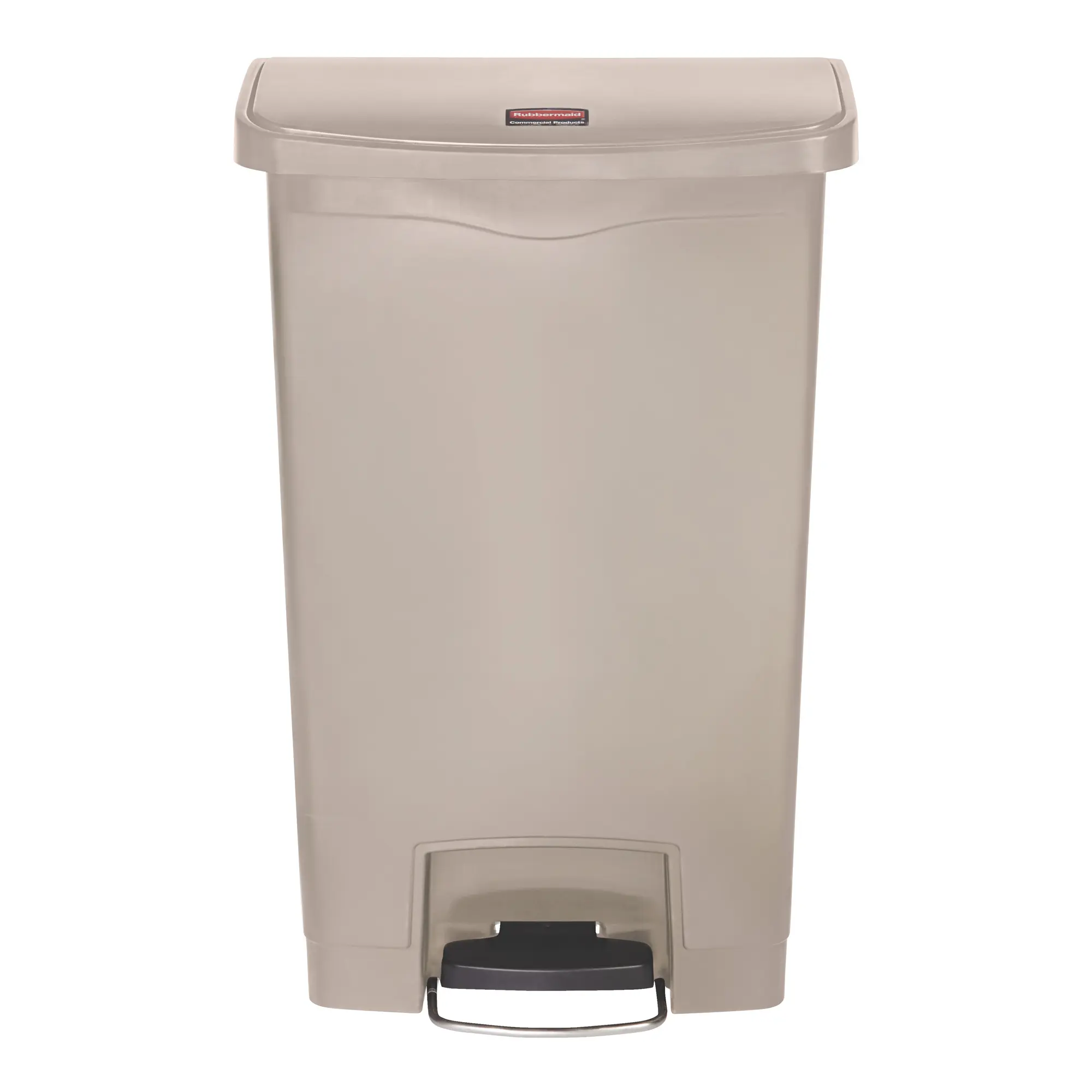 Rubbermaid Slim Jim Step on Abfallbehälter 50 Liter Front Step mit stabilem Fußpedal und geräuscharmem Deckel, schmaler Tretmülleimer für hygienische Abfallentsorgung