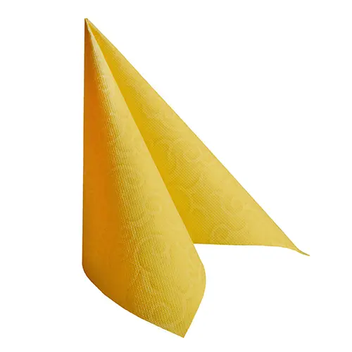 PAPSTAR Servietten "ROYAL Collection" 1/4-Falz 40 x 40 cm gelb "Casali" in Stoffoptik, weiche Premium-Serviette, ideal für Gastronomie und Feiern, Art.-Nr. 84881