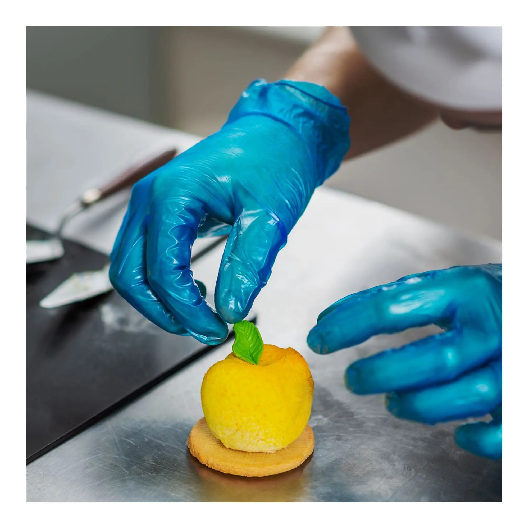 Hygostar Classic Vinylhandschuhe blau gepudert, VE 1000 Stück, lebensmittelechte Einmalhandschuhe für hygienisches Arbeiten in Gastronomie und Lebensmittelindustrie, Art.-Nr. 27915