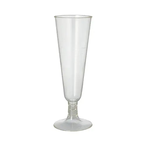 PAPSTAR 24 Stiel-Gläser für Sekt, PLA "pure" 0,1 l Ø 5,5 cm, 16,5 cm glasklar mit glasklarem Fuß