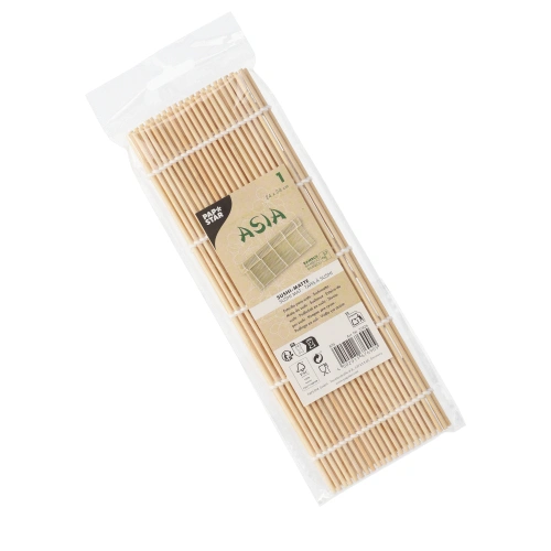 PAPSTAR Sushi-Matte Bambus "ASIA" 24 cm x 24 cm natur, 50 x 1 Stück