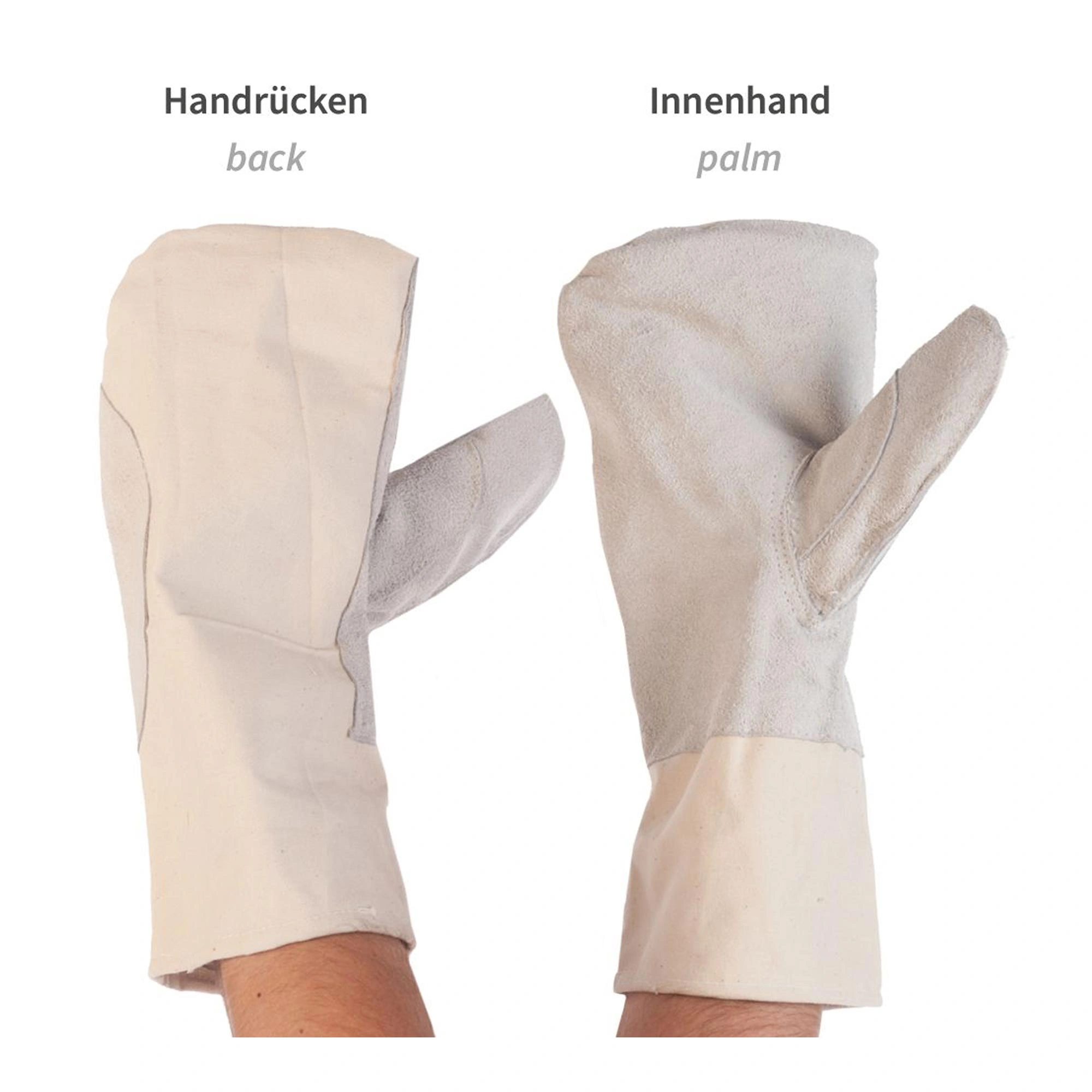 Hygostar Leder, Canvas Ofenhandschuhe mit Canvas-Beschichtung natur, VE 36 Paar
