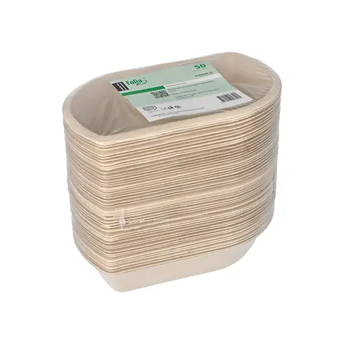 PAPSTAR Conpax (LM) Snacktrays Zuckerrohr 3,6 cm x 11,1 cm x 16,8 cm natur