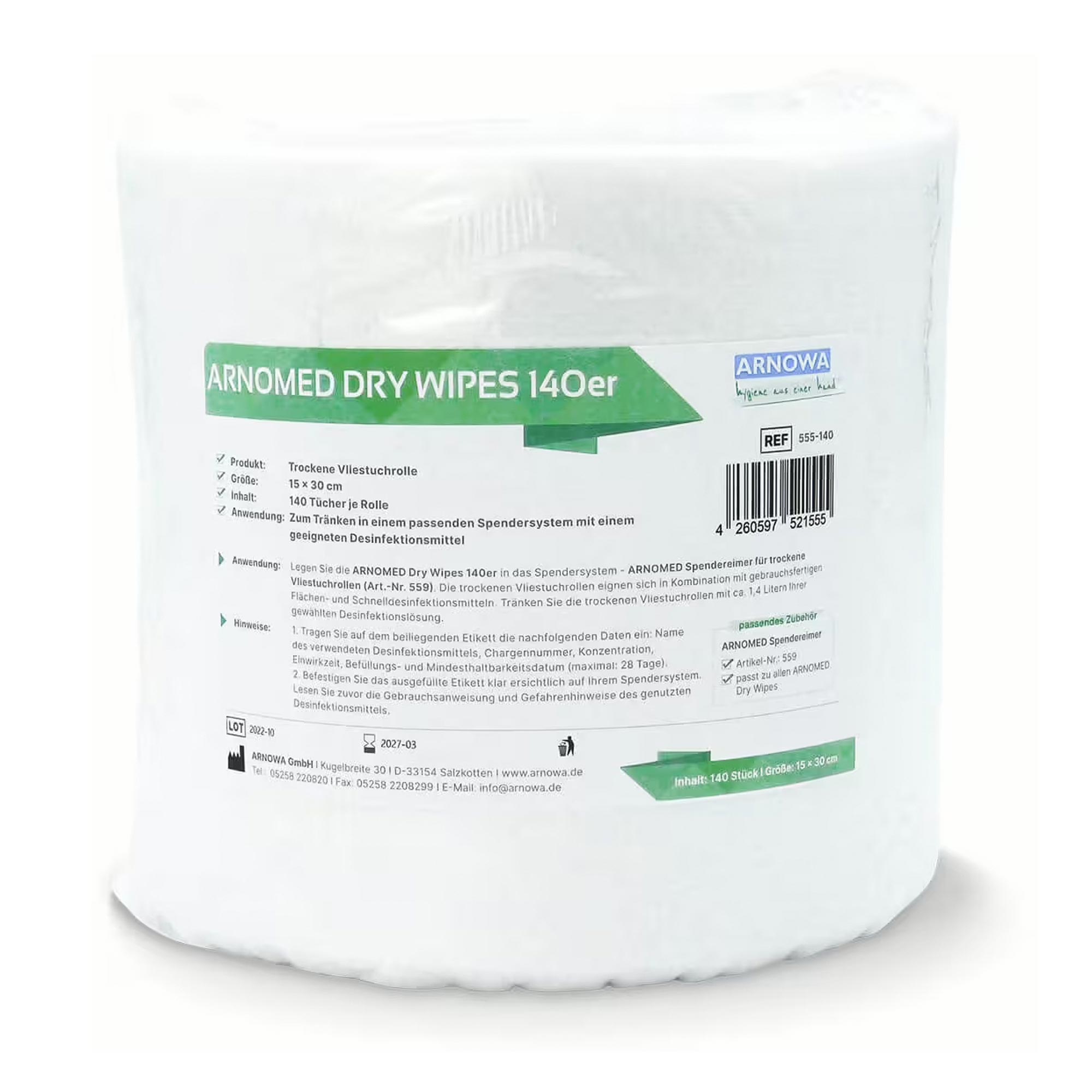 ARNOMED DRY WIPES Trockene Vliestücher, 15 x 30 cm
