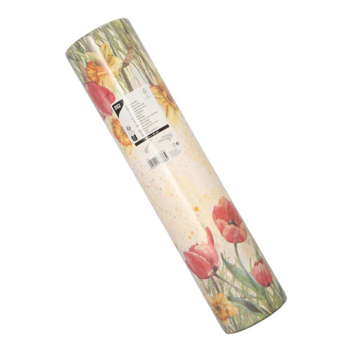 PAPSTAR Tischläufer, stoffähnlich, Airlaid 24 m x 40 cm "Tulips & Daffodils", 6 x 1 Rolle