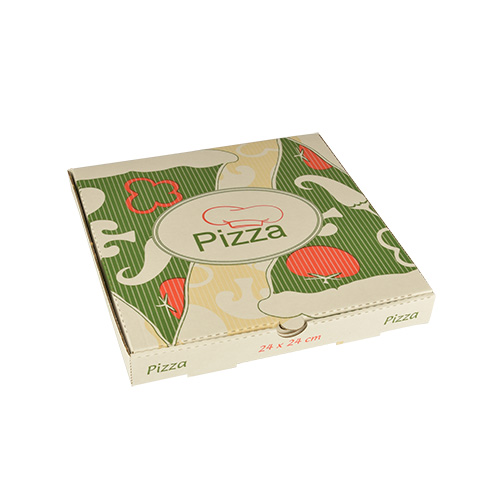 PAPSTAR 100 Pizzakartons, Cellulose "pure" eckig 24 cm x 24 cm x 3 cm