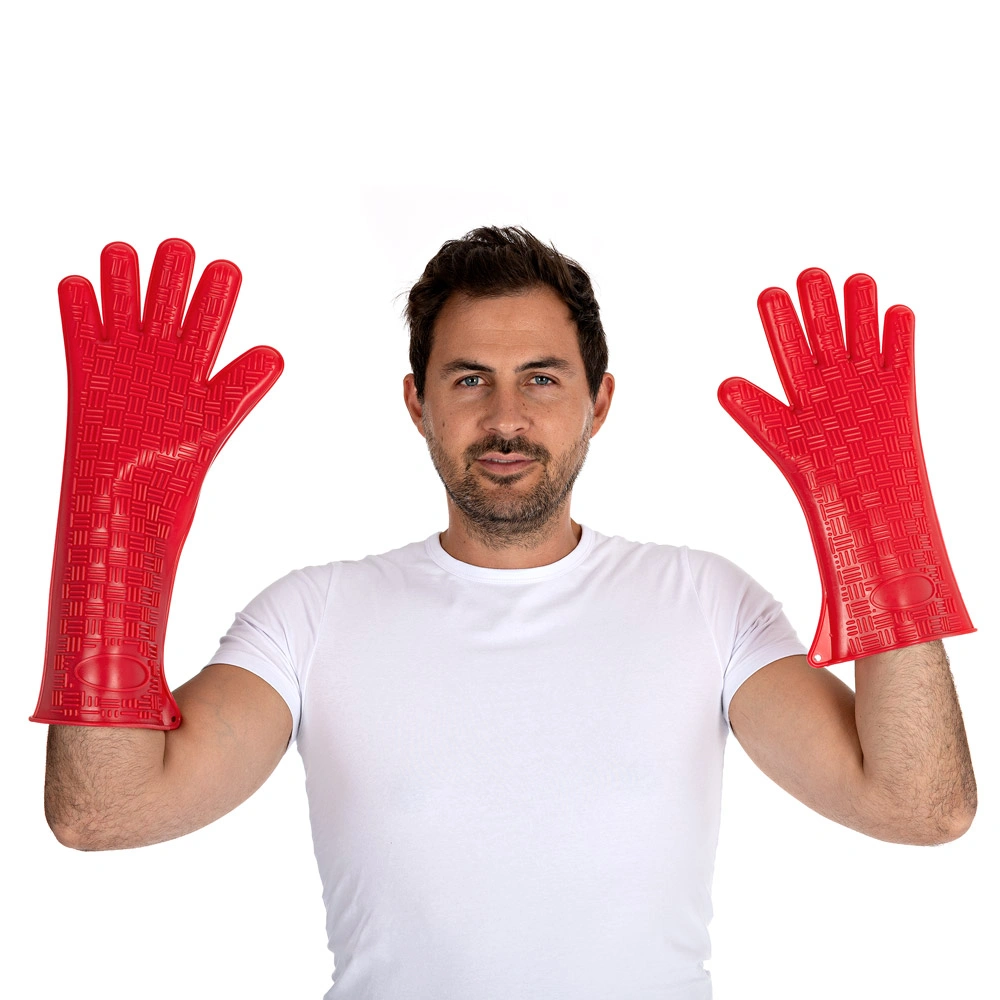 Hygostar Heatblocker, Silikon Hitzeschutzhandschuhe rot, VE 2 Stück