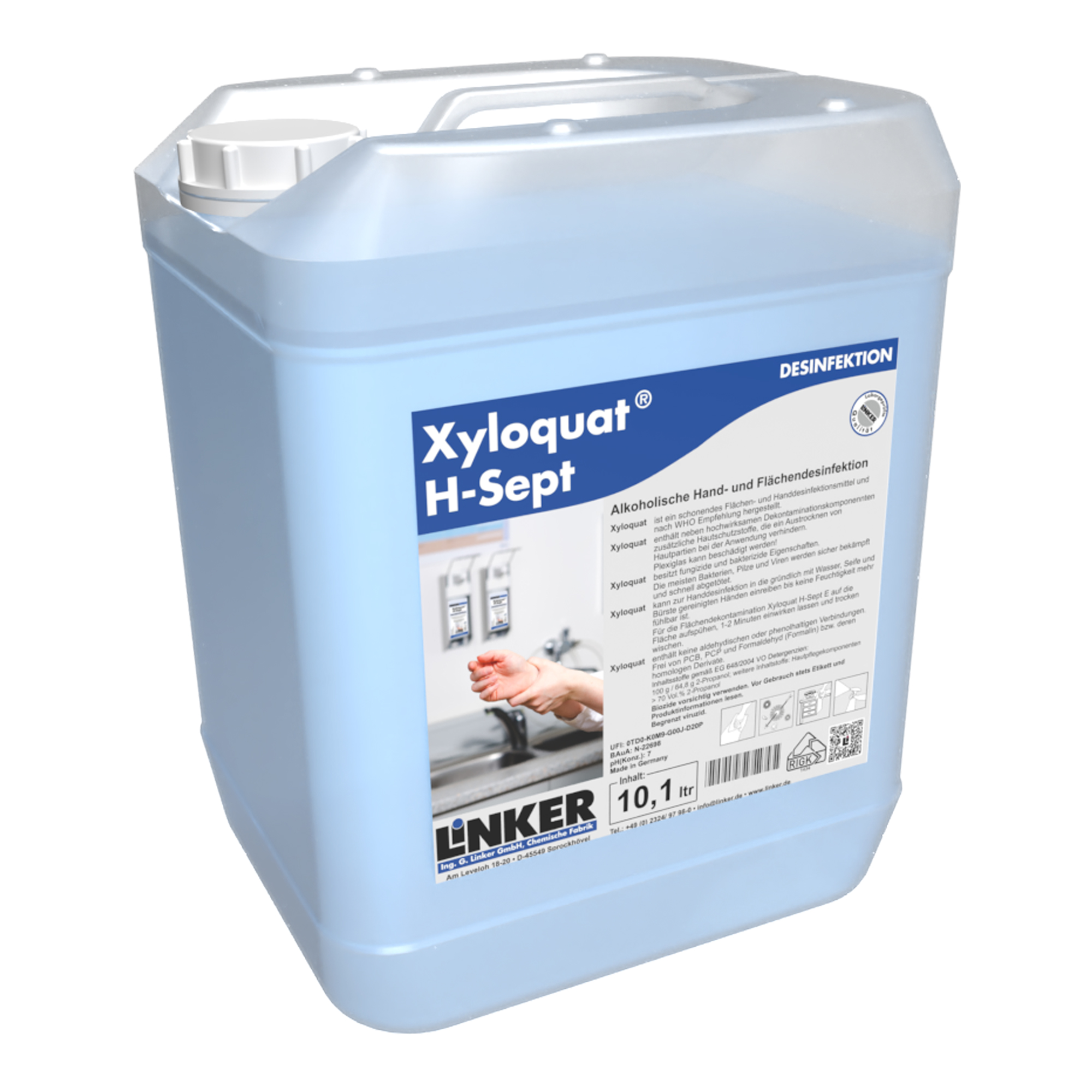 Linker Xyloquat H-Sept alkoholisches Desinfektionsmittel 10 Liter Kanister 091-10_1