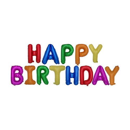 PAPSTAR Folienluftballon-Set farbig sortiert "Happy Birthday"
