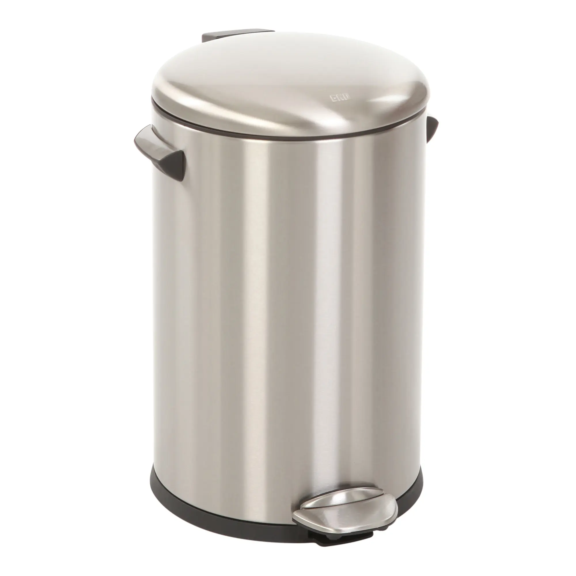 EKO Belle Deluxe Tretmülleimer 12 Liter aus mattem Edelstahl im Retro-Look mit Soft-Close-Deckel, Fußpedal, herausnehmbarem Inneneimer und Fingerabdruckschutz