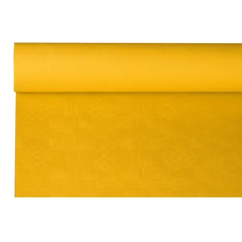PAPSTAR Papiertischtuch mit Damastprägung 8 m x 1,2 m gelb