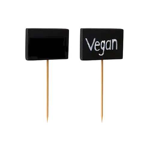 PAPSTAR Fingerfood - Picker 8,5 cm "Blackboard", beschriftbare Bambus-Fingerfood-Picker mit kleiner Tafel für Buffet und Speisenkennzeichnung, 6 x 100 Stück, Art.-Nr. 87200