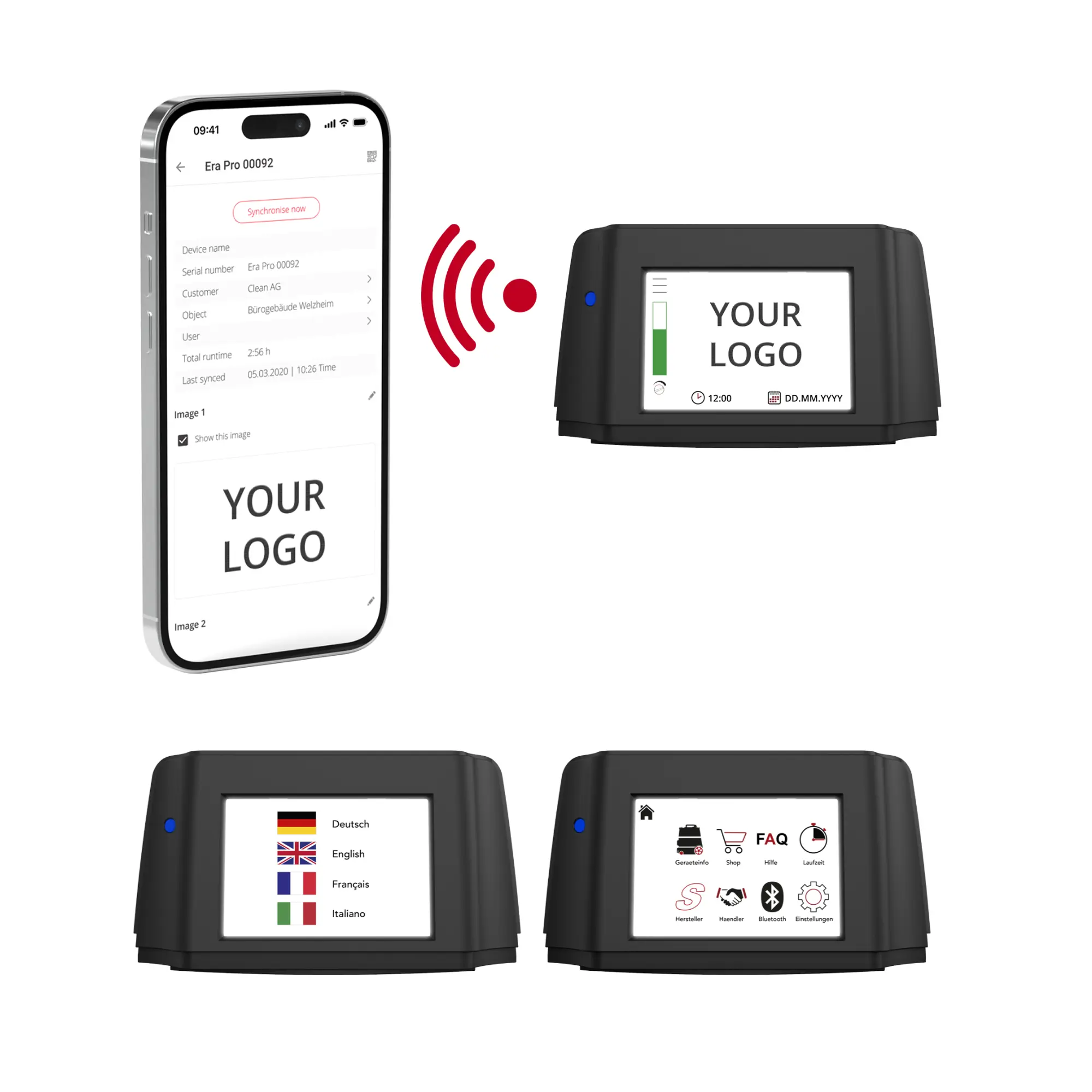 Sprintus Staubsauger ERA PRO ZERO mit Bordcomputer, interaktivem Touchdisplay, Füllstandsanzeige, Reservefach und USB-Anschluss für professionelle Reinigung