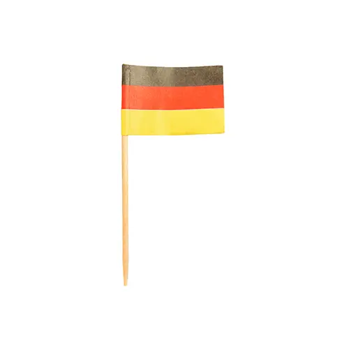 PAPSTAR Deko-Picker 8 cm "Deutschland" aus Holz, kleiner Deutschland-Fahnenpicker für Party, Buffet und Snacks, Art.-Nr. 10047