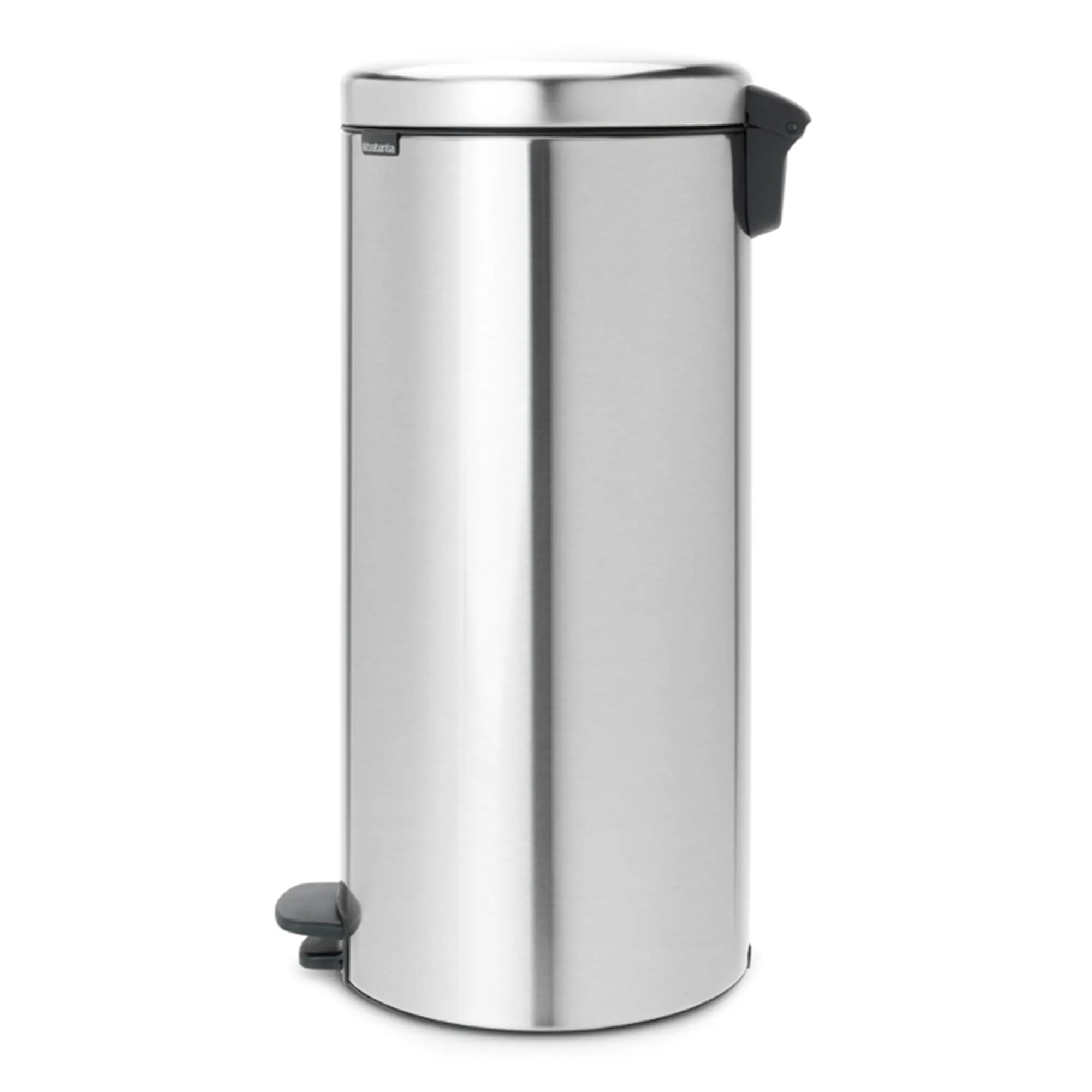 Brabantia newIcon Tretmülleimer 30 Liter aus Edelstahl mit geruchsdichtem Soft-Close-Deckel, Fußpedal und Kunststoff-Inneneimer für Küche und Arbeitsraum