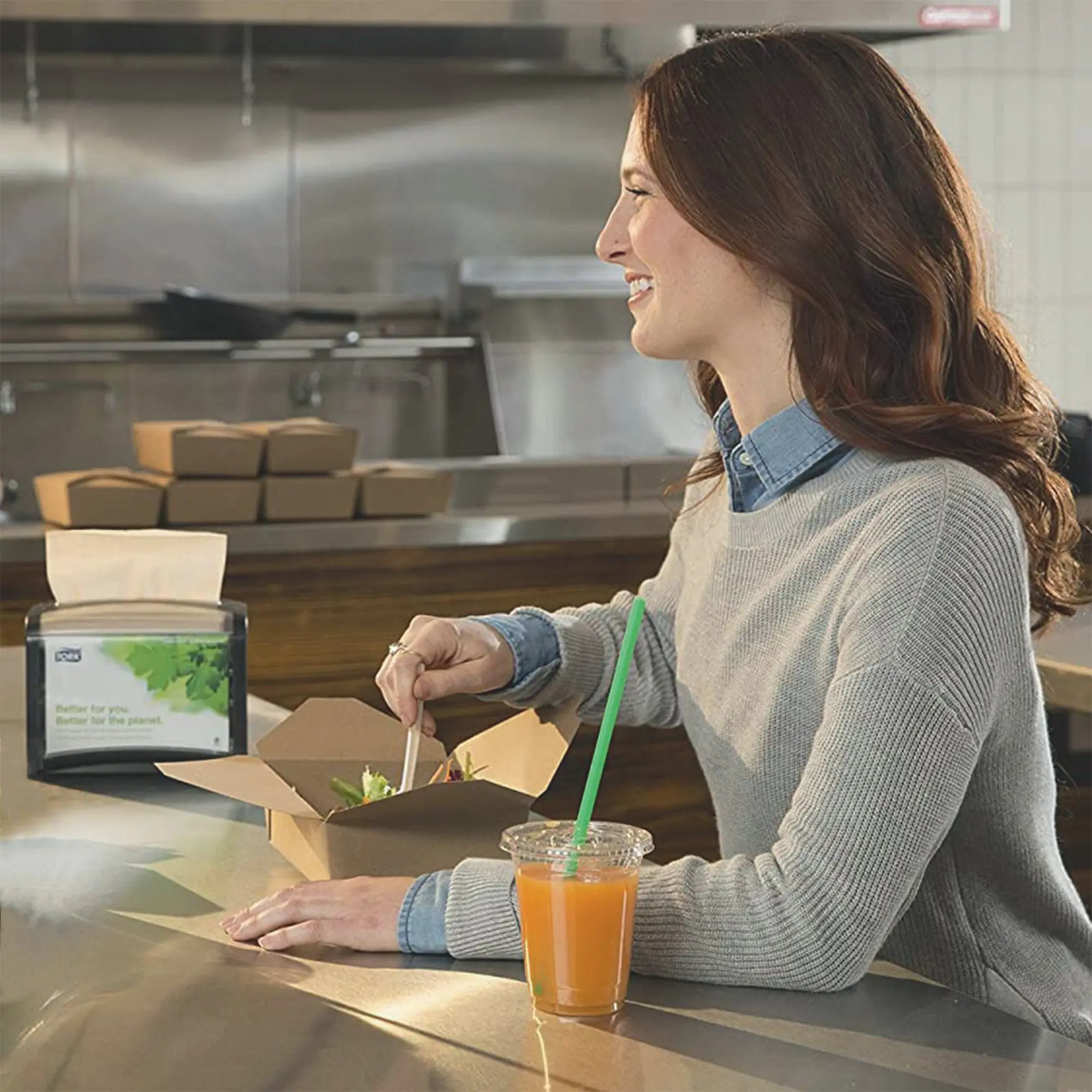 Tork 13840 Advanced Xpressnap Spenderserviette N4 1/4-Falz, 16,5 x 10,7 cm, 1-lg, natur, mit Umweltsymbol